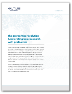 Image of white paper cover: The proteomics revolution - Accelerating basic research with proteomics