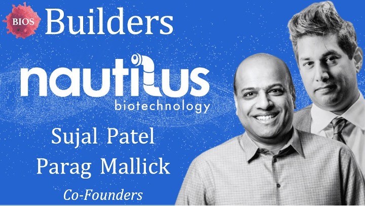 Image featuring photos of Sujal Patel and Parag Mallick for the Bios Builders Podcast.
