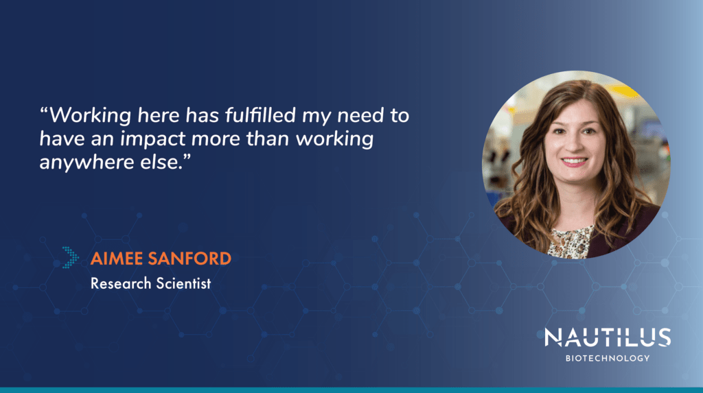 Headshot and quote from Aimee Sanford, Nautilus Research Scientist
